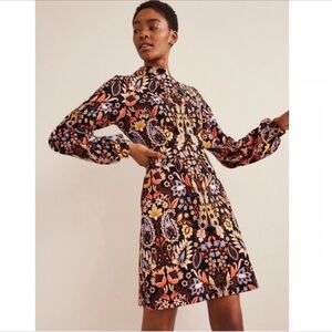 Boden Floral Blouson Sleeve Jersey Dress Size 8 Long